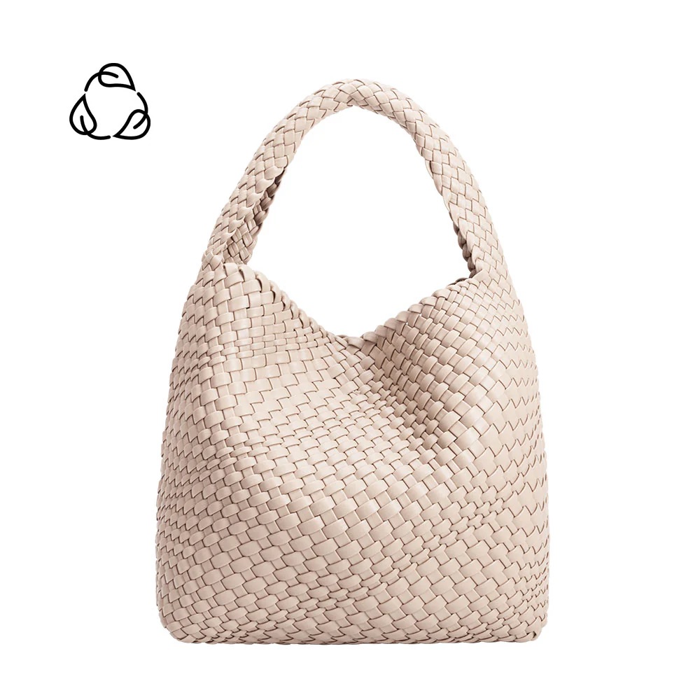 Melie Bianco Blush Woven Hobo Tote